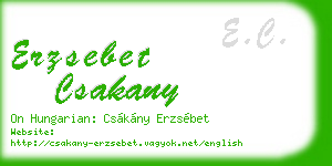 erzsebet csakany business card
